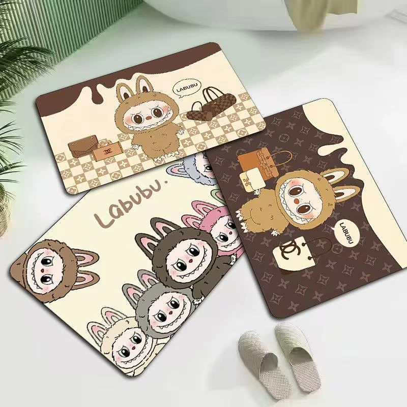 【拍一发三】labubu地垫三件套硅藻泥防滑吸水地垫lk