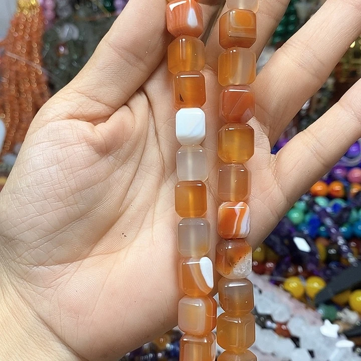 未镶嵌玛瑙/玉髓珠宝半成品玛瑙方糖卡10*11mm