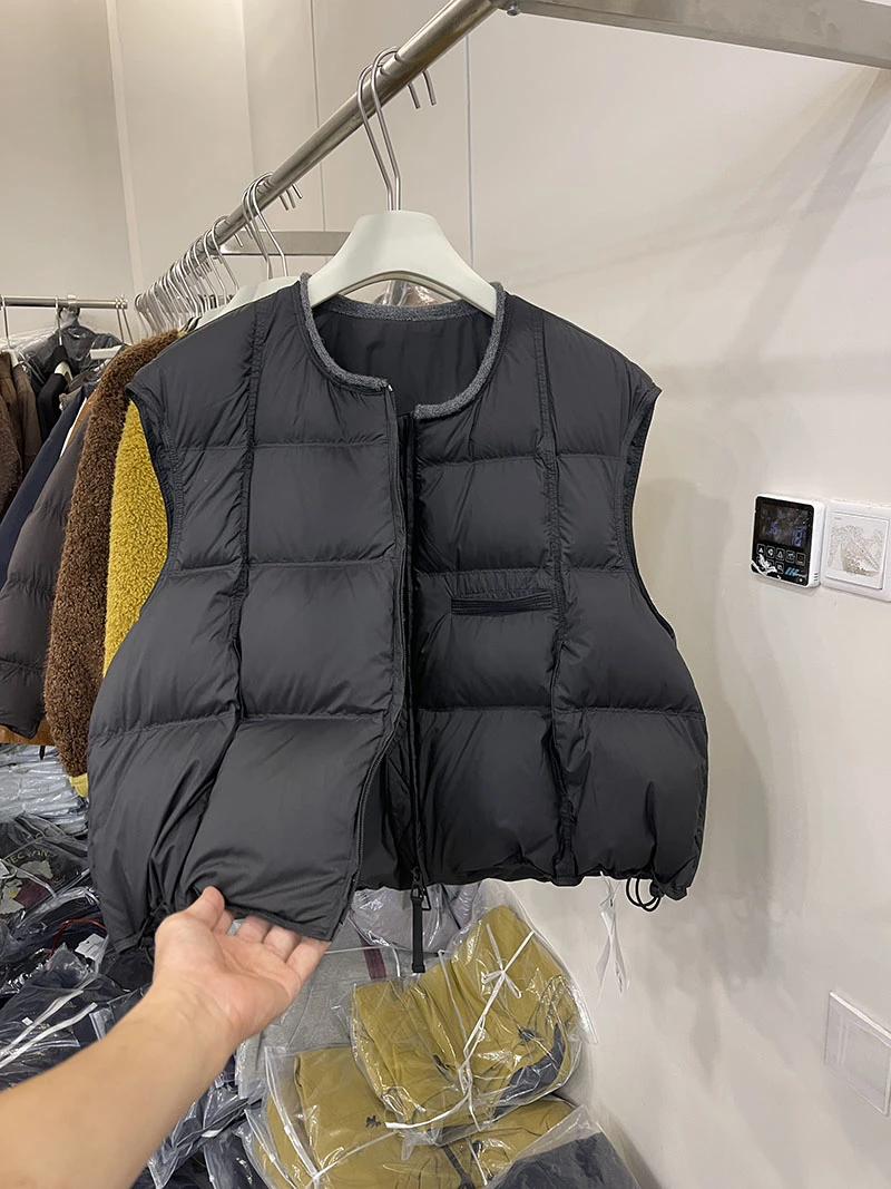 巨好看韩版宽松圆领短款羽绒马夹女2025冬季小个子时尚马夹女款