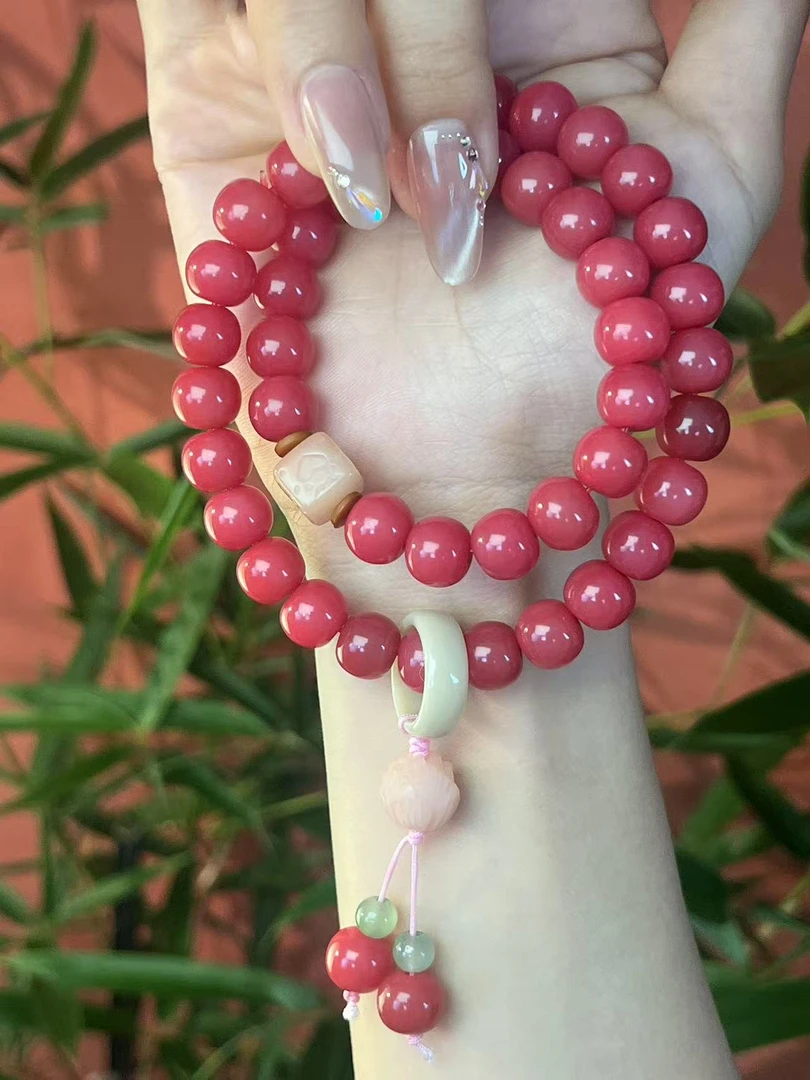 【樱桃红】双圈菩提手持念珠盘玩文玩菩提根