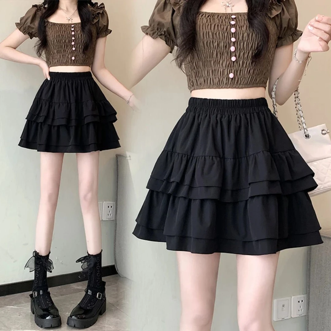 【7002人收藏】2025芭蕾风蛋糕半身裙女新款夏季松紧腰法式显瘦a