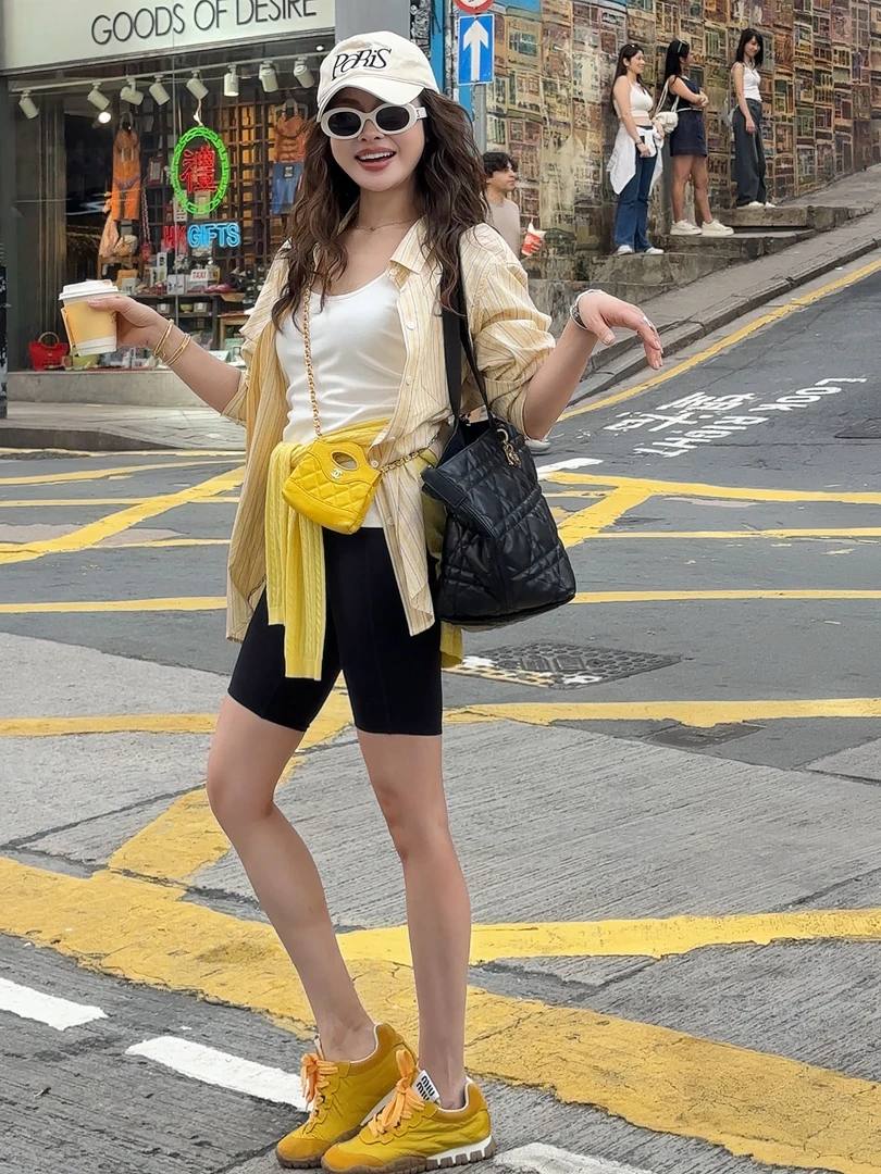 Singularity Me 3A 6550-2037 超模短裤骑行裤夏显瘦吊带背心套装