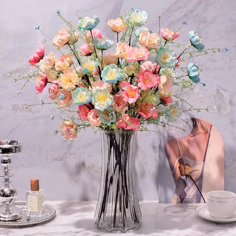 杜鹃花轻奢高端摆设餐桌客厅插花高级感仿真花装饰假花高级感逼真