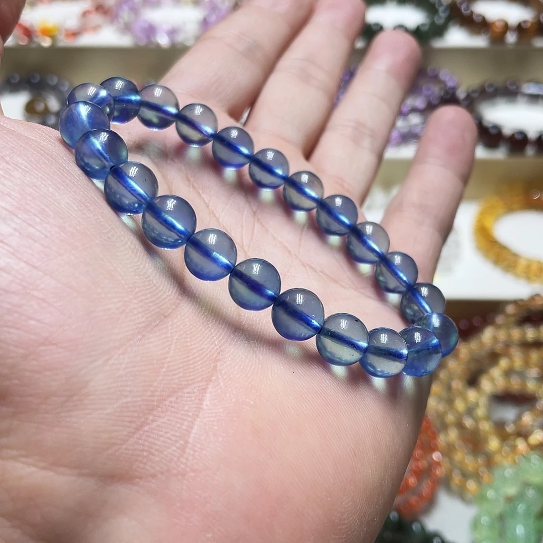 水晶手链未镶嵌海蓝宝别拍