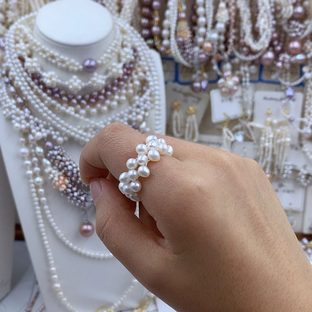 项链银S925镀金镶嵌淡水珍珠