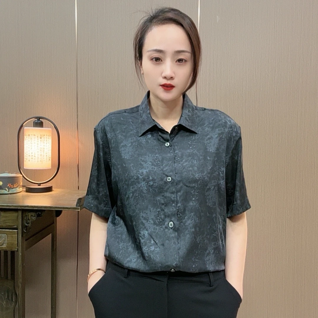 【苏杭桑蚕丝】2025夏季 男士高档休闲新款设计师款 桑蚕丝短袖衬衫