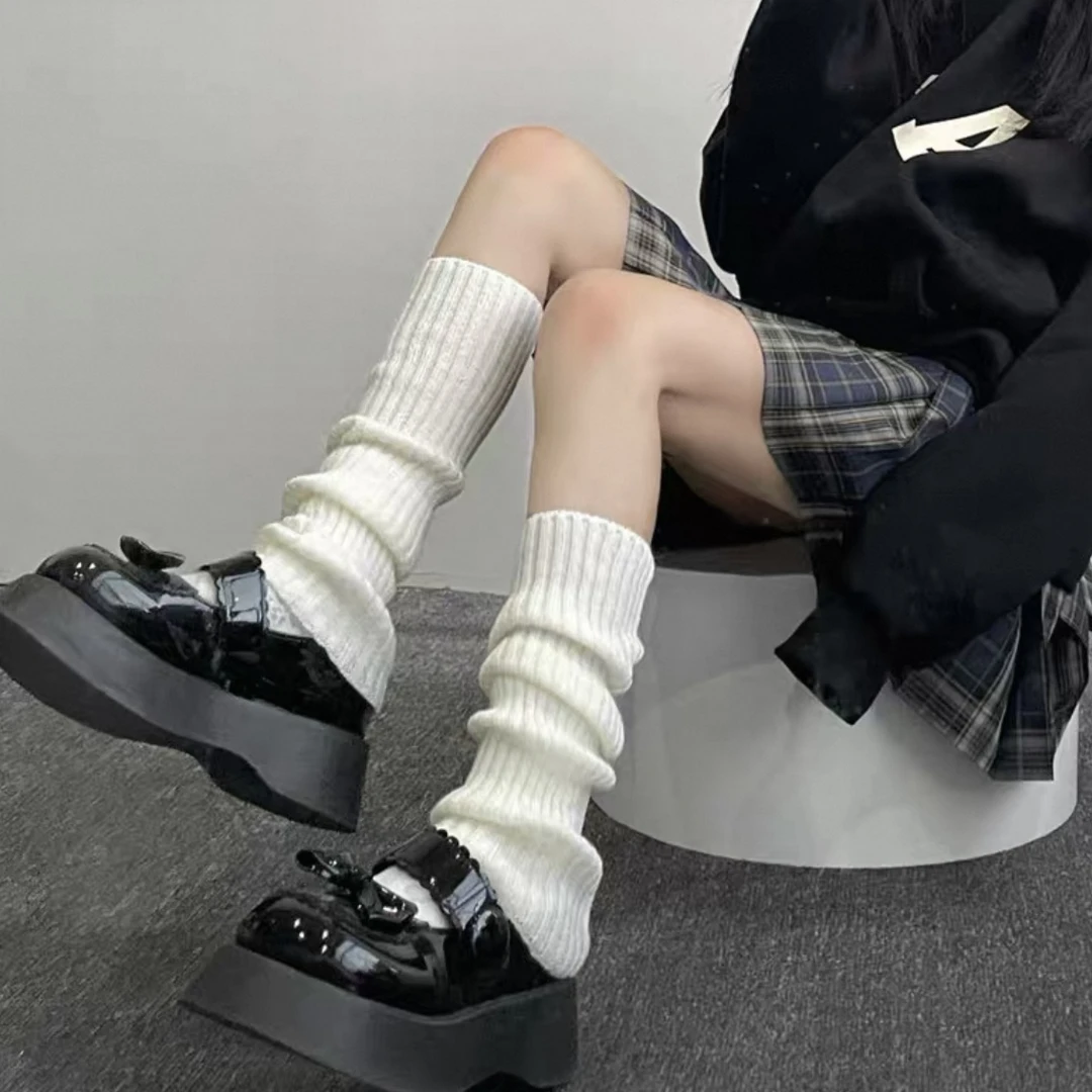 Lolita针织堆堆袜套日系jk小腿袜修饰腿型大象袜子腿套显瘦遮腿型