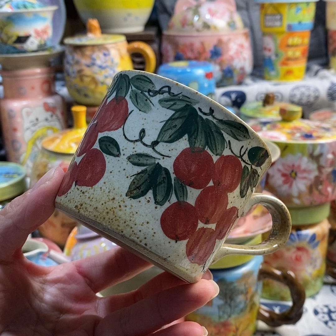 瓷片小年喜乐多手绘陶瓷