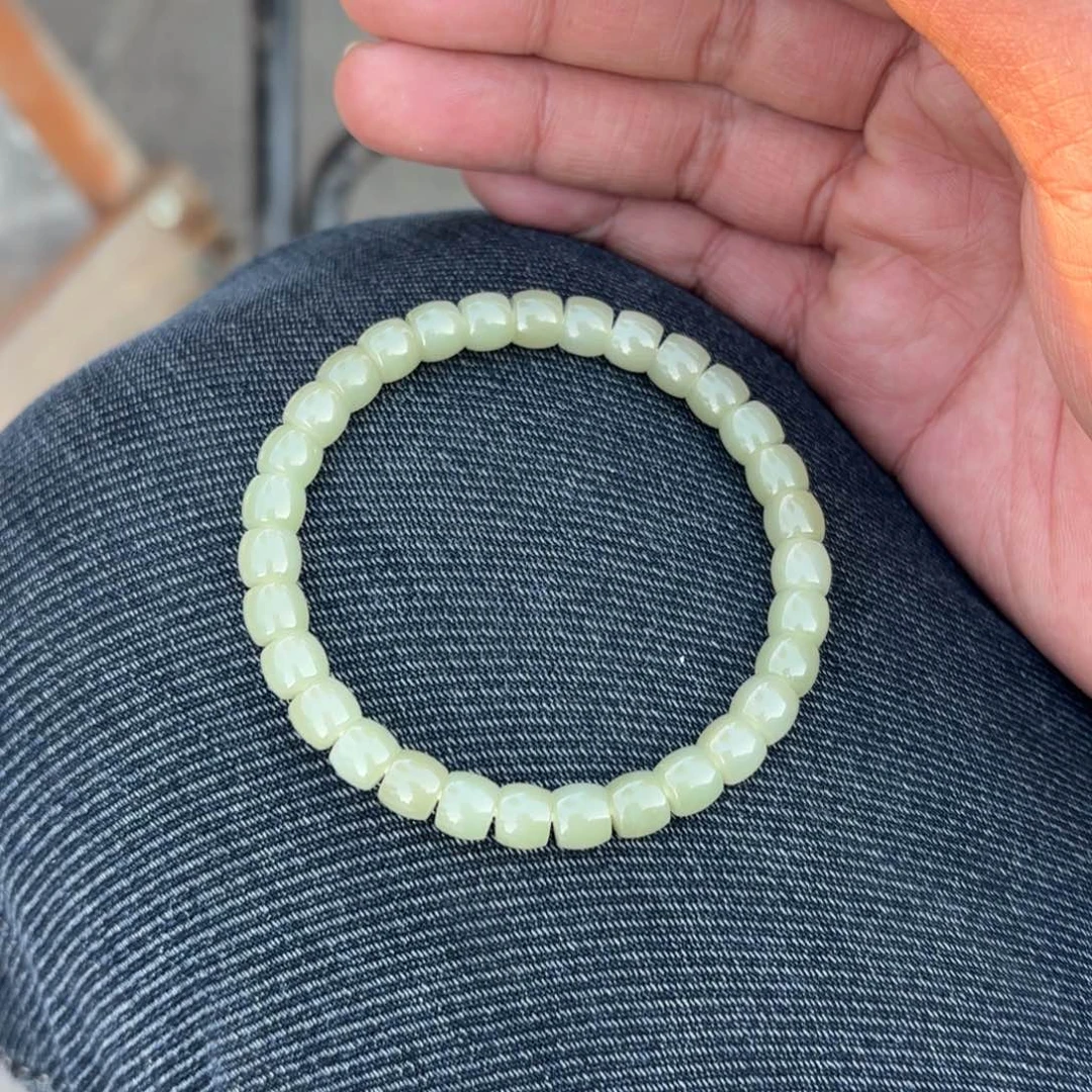 和田玉晴水直切手串卡6.6未镶嵌定制不退换