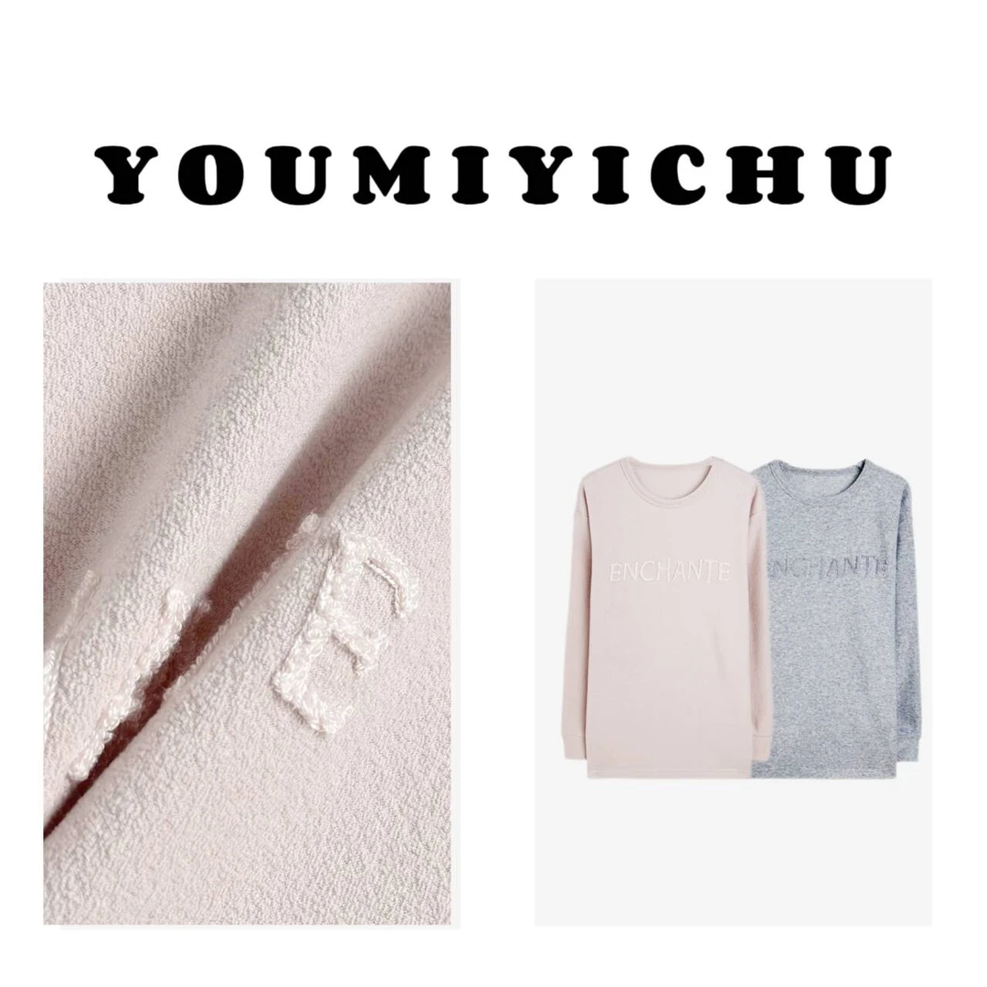 Y.M | 拾光 微肌理毛巾料 立体刺绣圆领长袖上衣6671