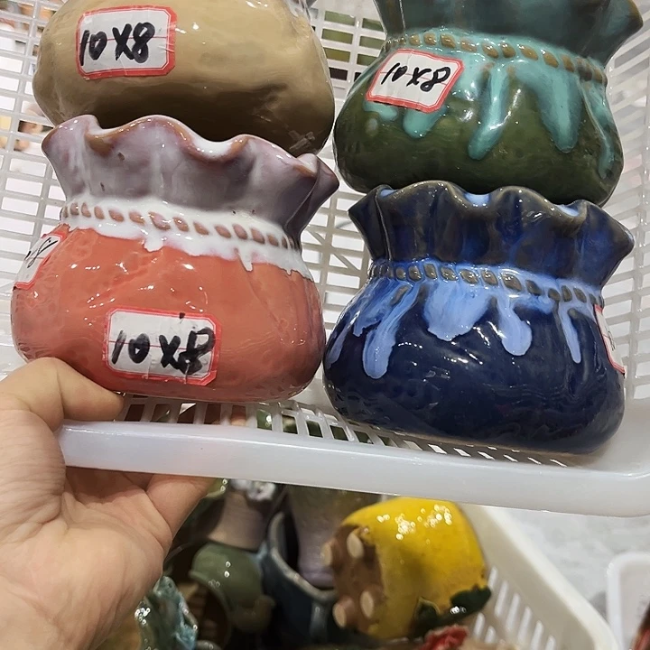 瓷片花盆多肉植物艺术品品