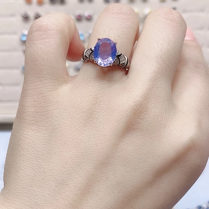 水晶戒指银S925镶嵌戒指