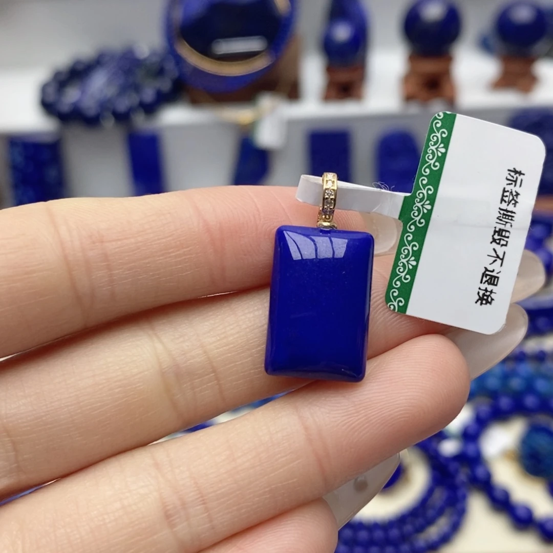 我***呀青金石银S925镀金镶嵌颈饰