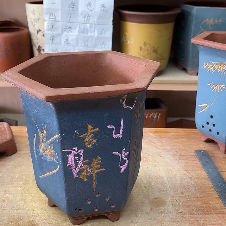 紫砂花盆，透气花盆