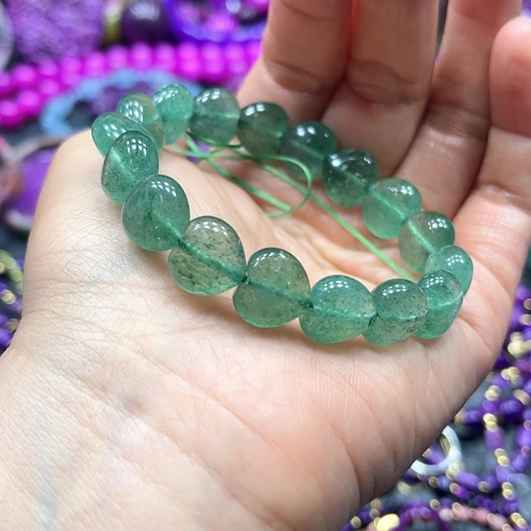 【闪购商品】琉璃配饰舒具石老油料74绿冰透爱心