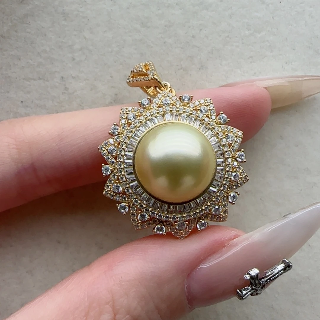 海水珍珠银S925镶嵌吊坠36