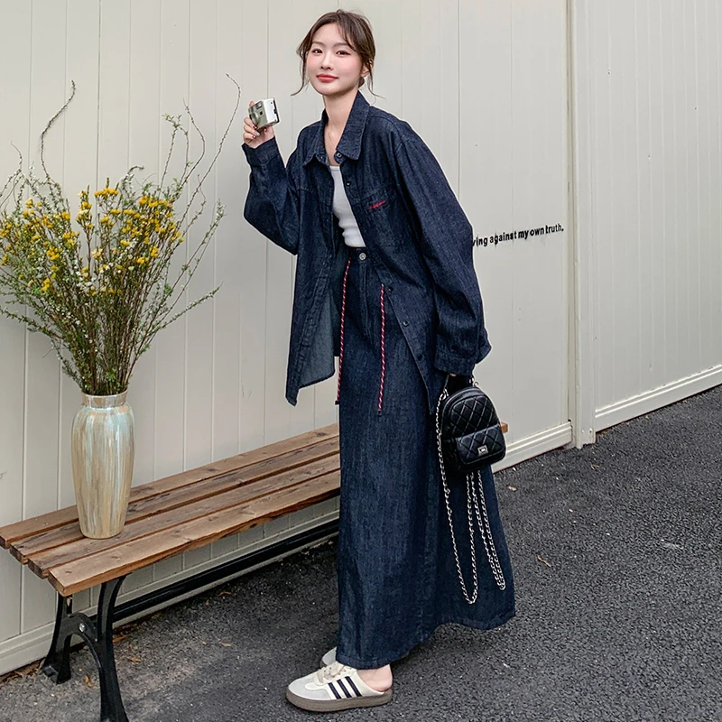 气质秋季显瘦衬衫半身裙套装女2025阔腿新款小个子流行爆款两件套