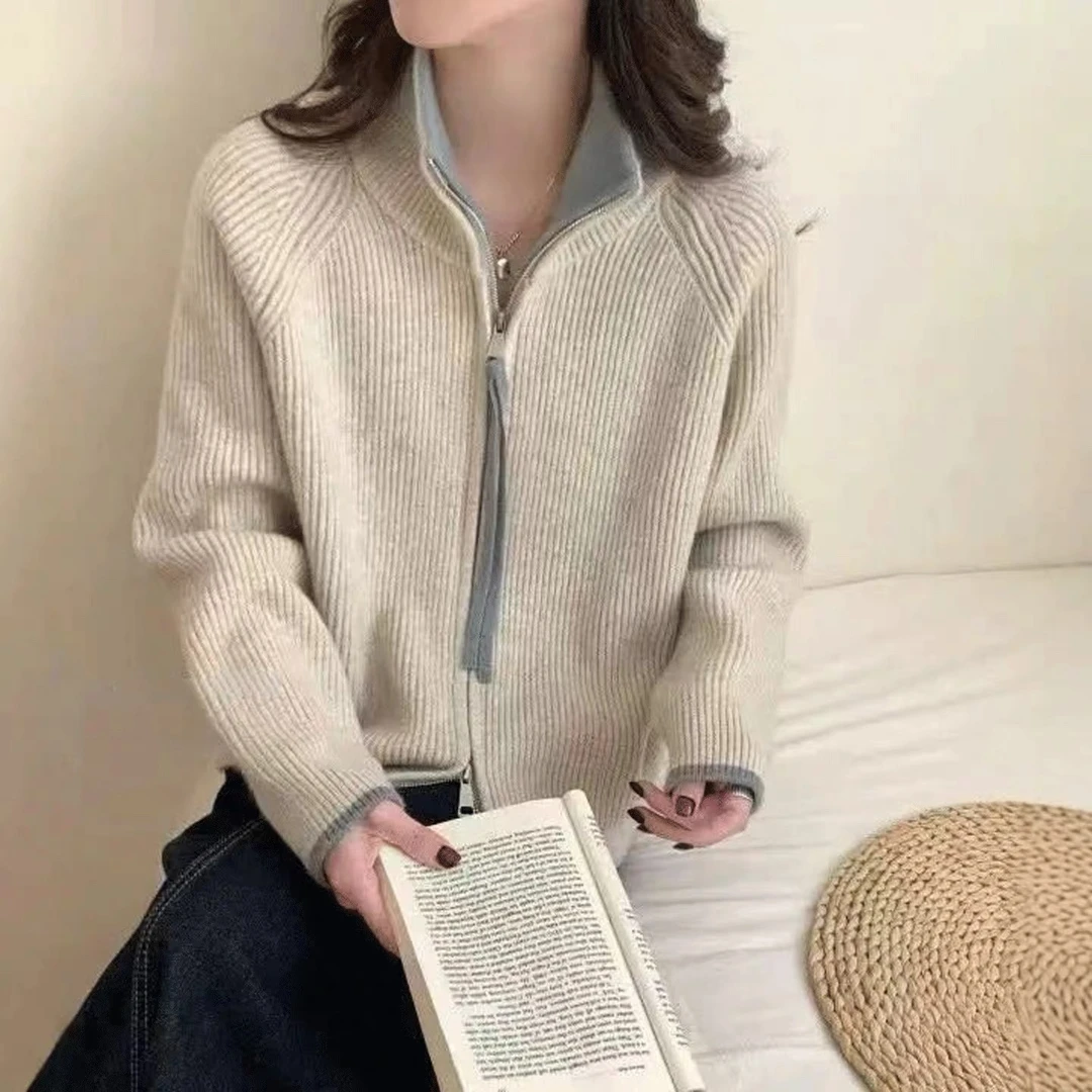秋冬新款2025女士毛衣针织开衫外套女外套韩系长袖上衣