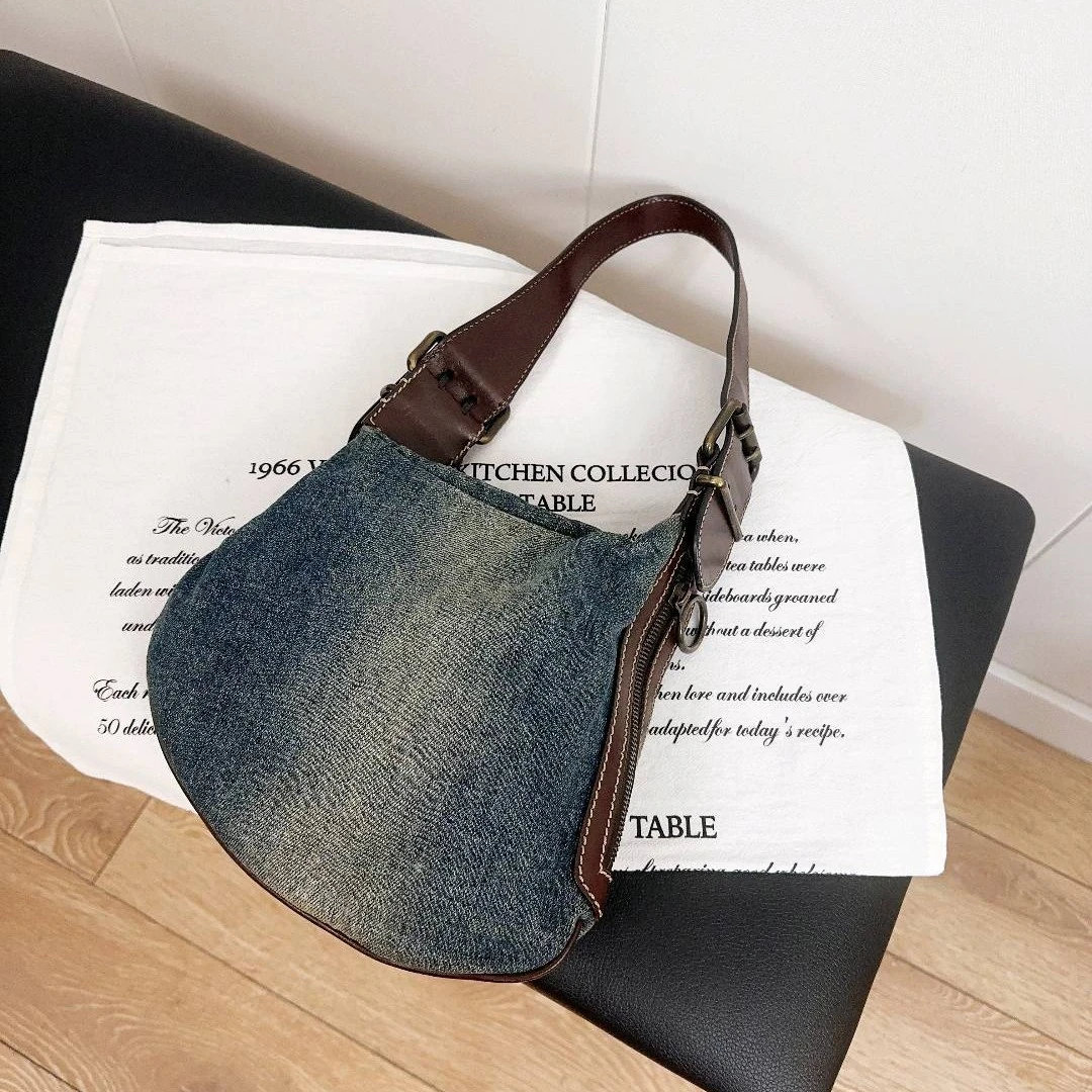 95新 FENDI/芬迪 95新fendi牛仔腋下hobo单肩包52160701