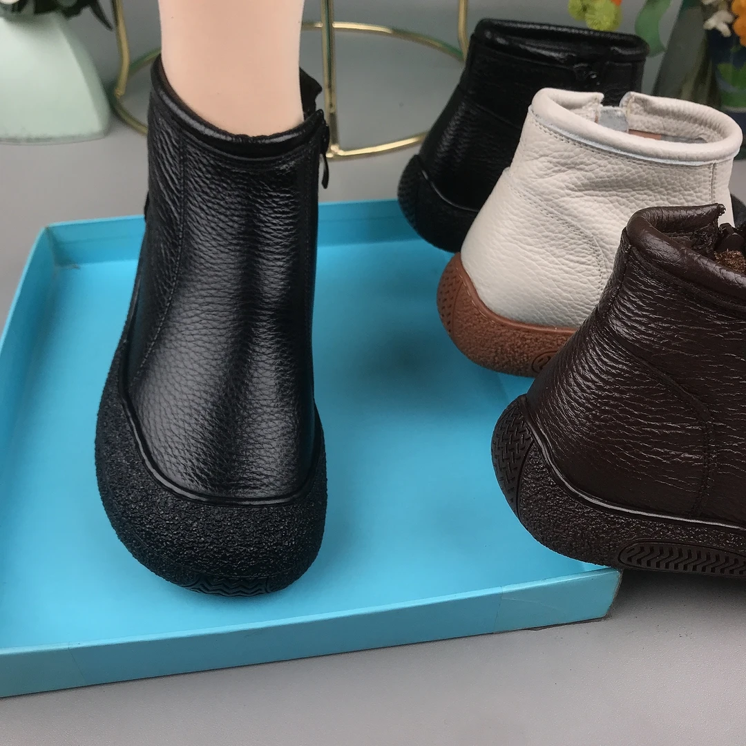 复古港风女英伦冬季秋冬胶粘短靴圆头马丁靴防滑