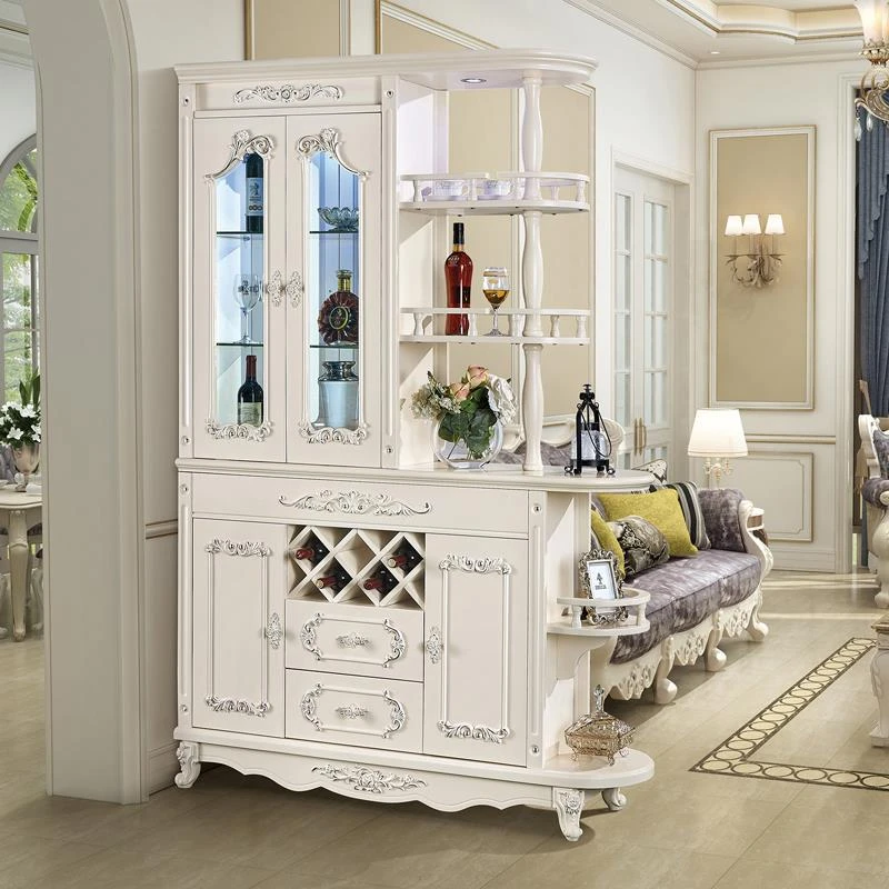 欧式入户玄关柜进门隔断柜酒柜屏风鞋柜一体双面间厅柜装饰柜简约