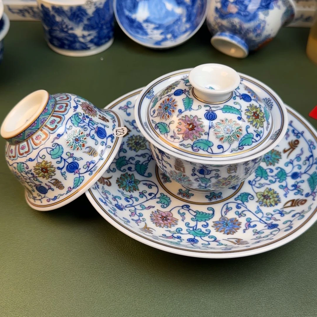 彦祖纯手工手绘茶具