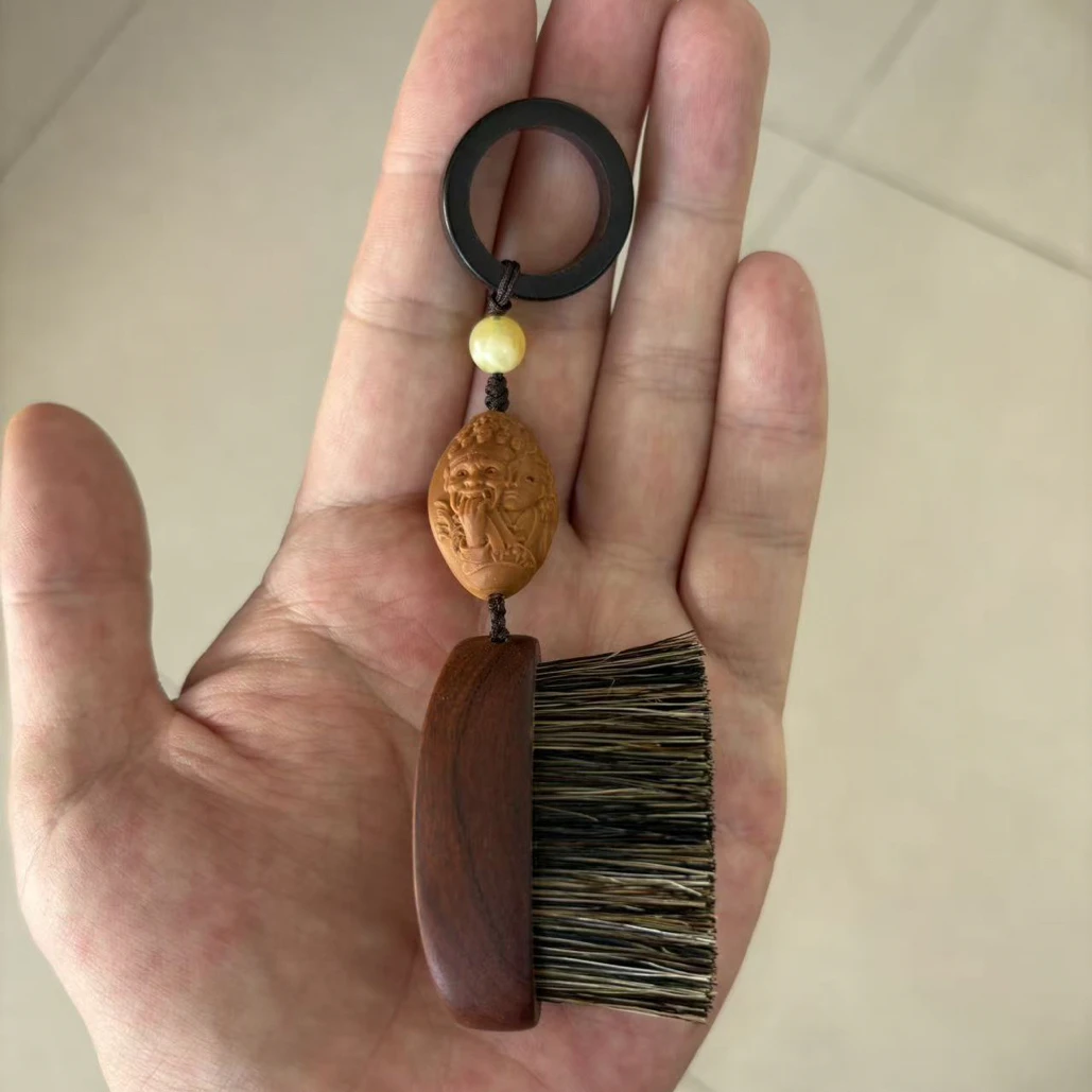 掌中宝猪鬃文玩迷你刷，硬毛刷金刚核桃子保养包浆上色清理通用