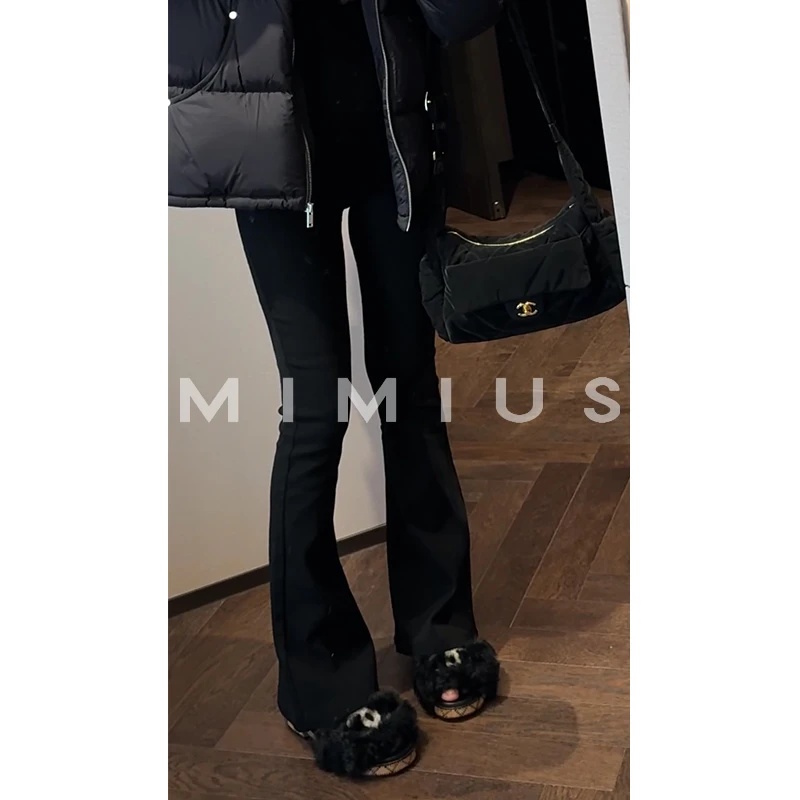 【mimius】P【经典再现】加绒高弹高腰三粒扣长裤（腰头6cm） WG10311