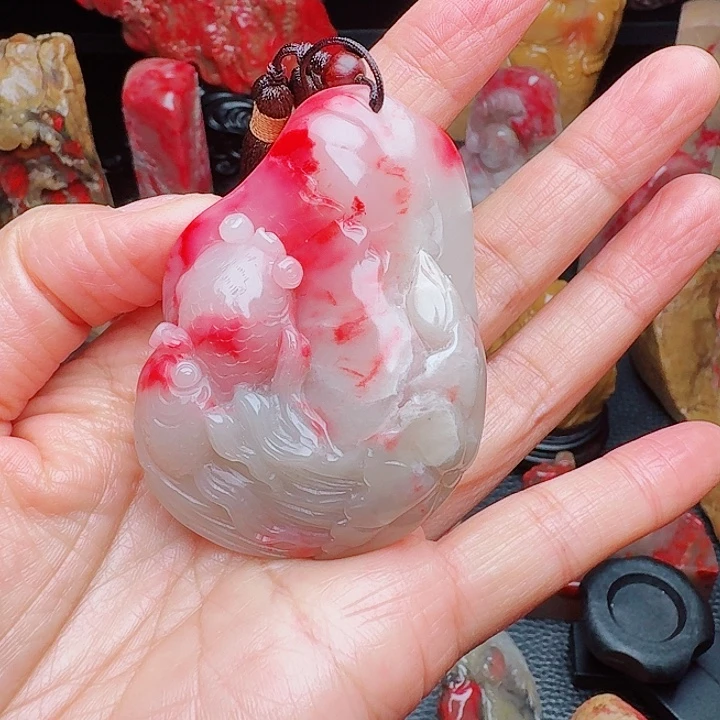 沈***炎巴林鸡血石巴林鸡血精品把件