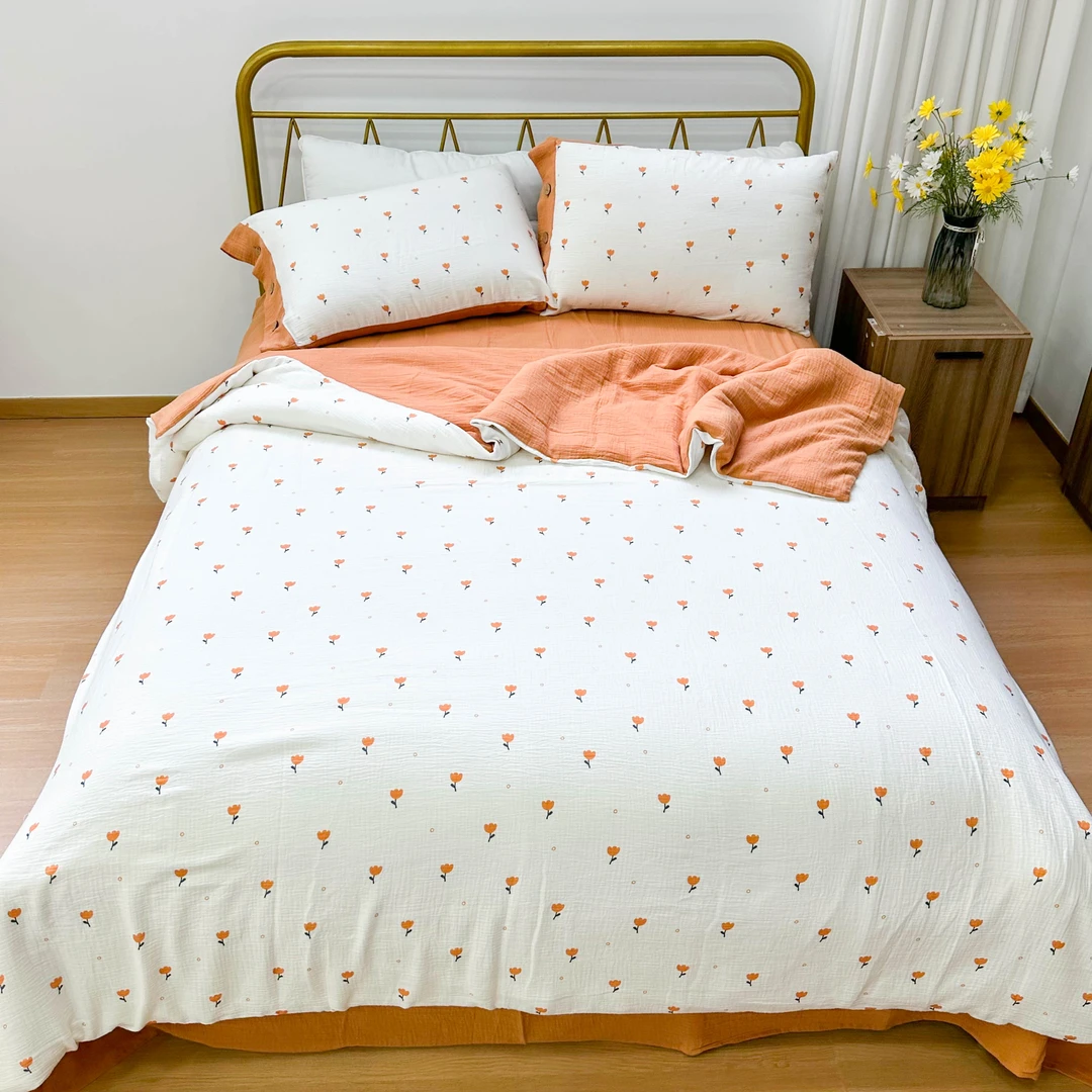 【皱皱纱四件套】A类超柔亲肤裸睡皱皱纱四件套 套件