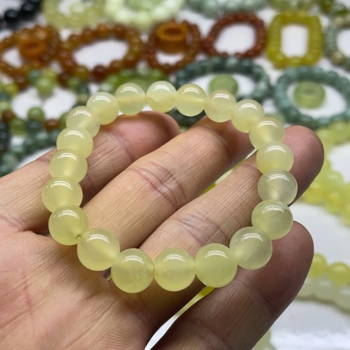 蛇纹石玉手串10未镶嵌