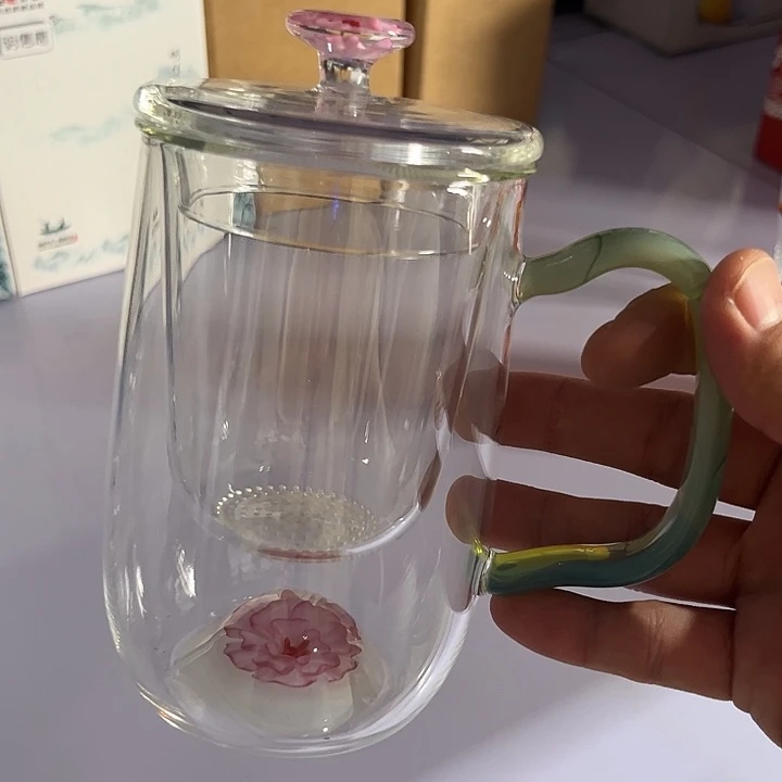 花语绿玛瑙绿茶杯