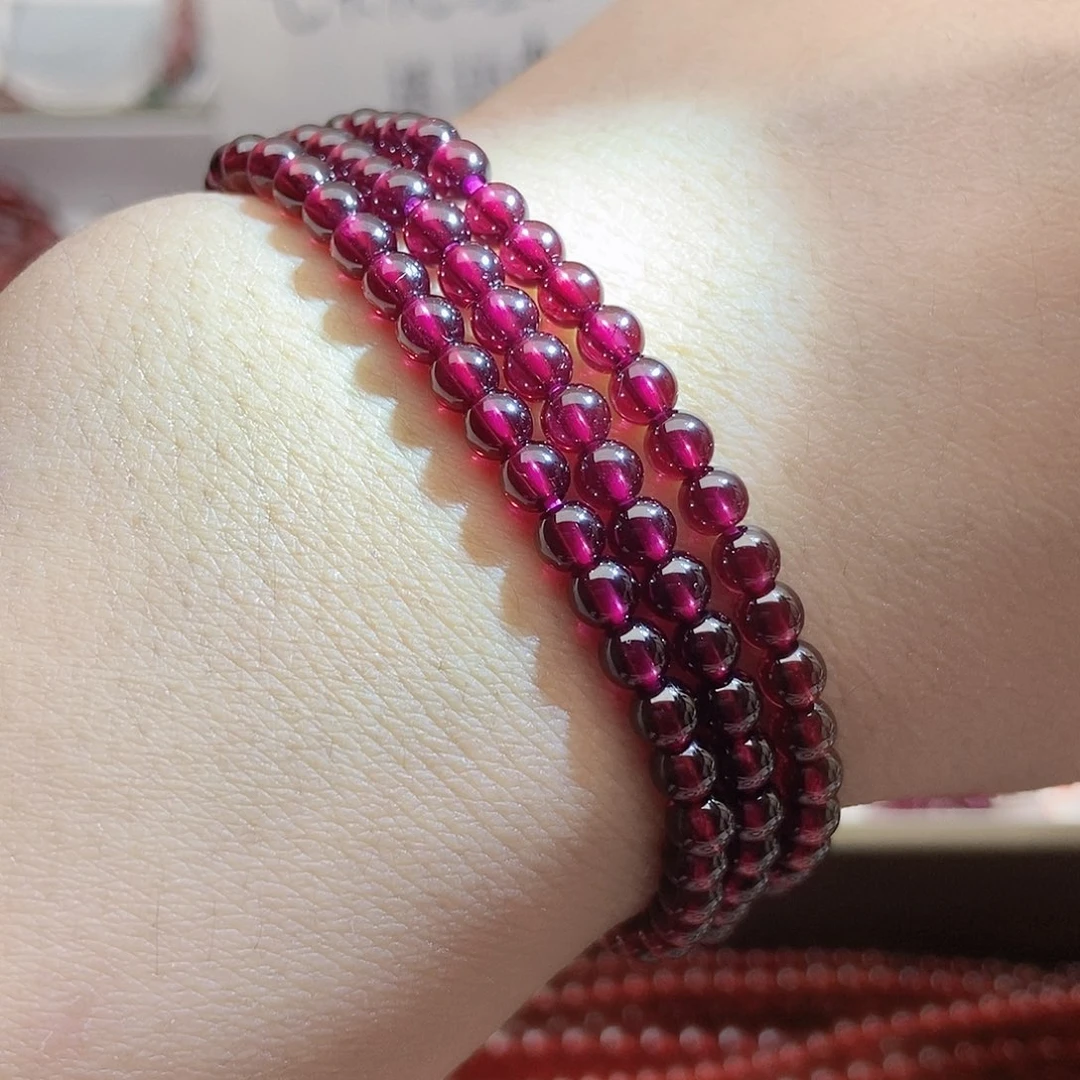 未镶嵌手链石榴石4.5