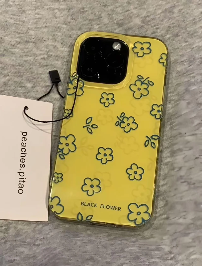 IMD满屏线条花朵适用iPhone16手机壳华为荣耀创意VIVO小米OPPO软