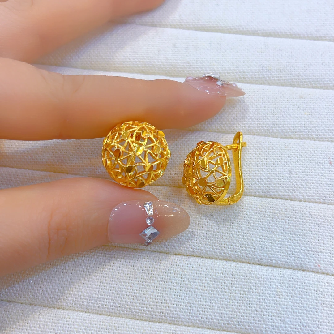 铜合金耳饰 2171新款耳环爆款白搭时尚金色铜合金白搭