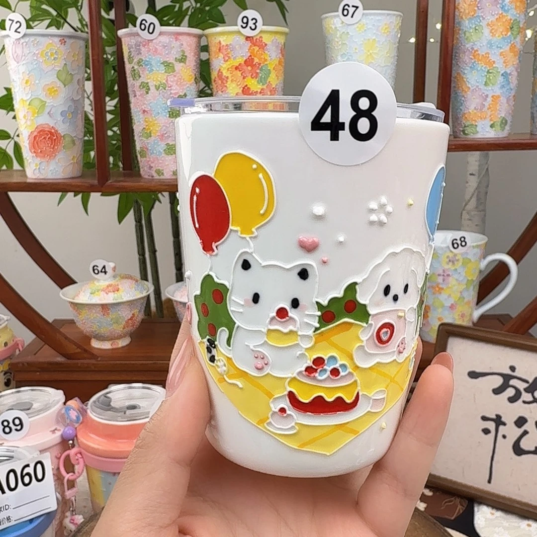 S48景德镇手绘高温釉下彩玉泥
