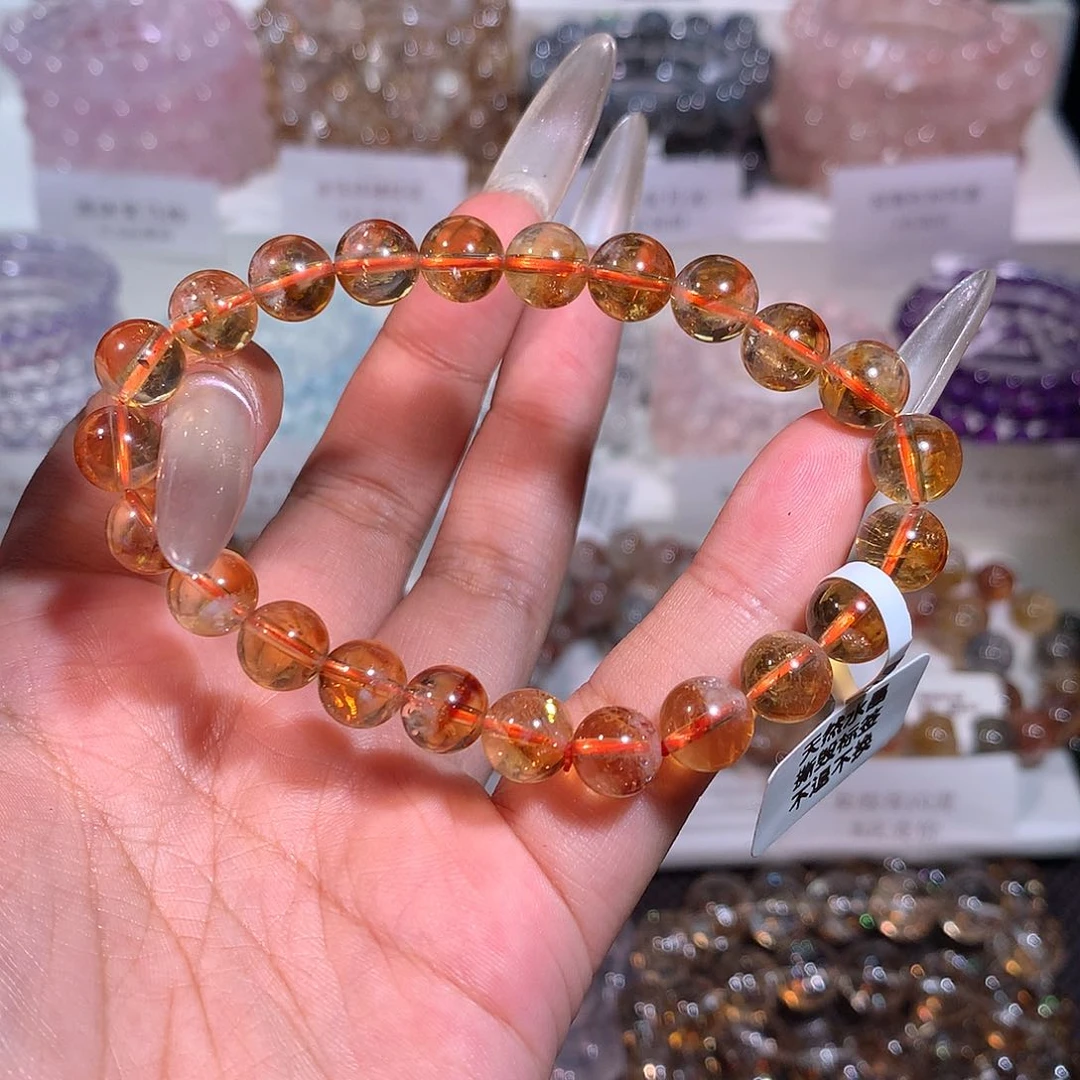 未镶嵌手串水晶高品透体黄塔晶8