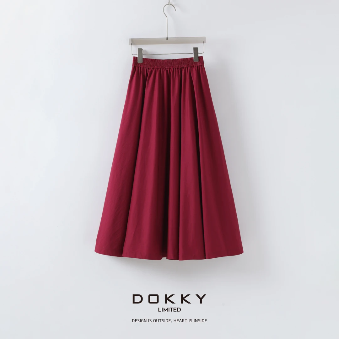 【蒙德里半裙】DOKKY奢感新法风.理智时髦很拉达|丝光感超大摆伞裙