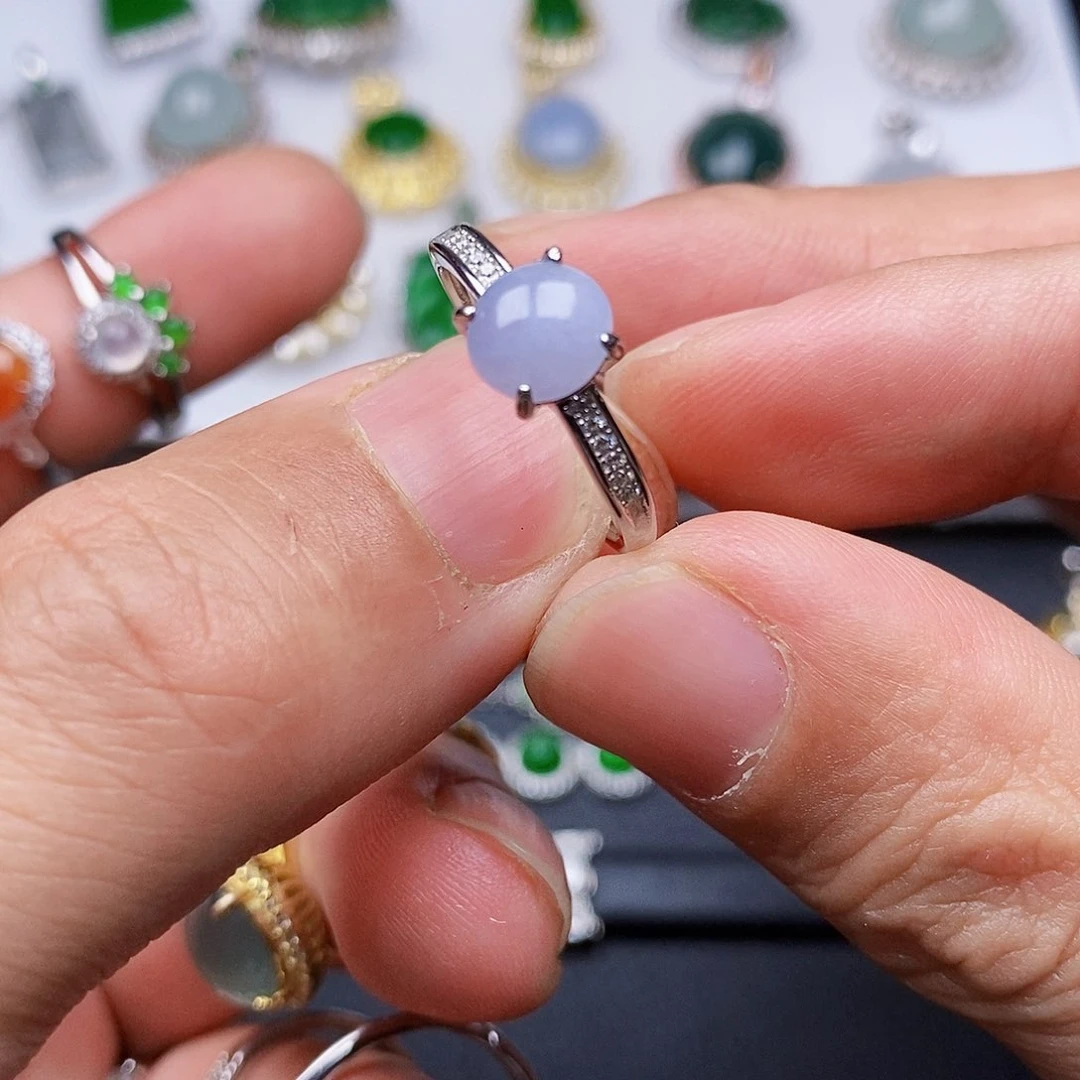 翡翠戒指银S925镶嵌用****7戒指