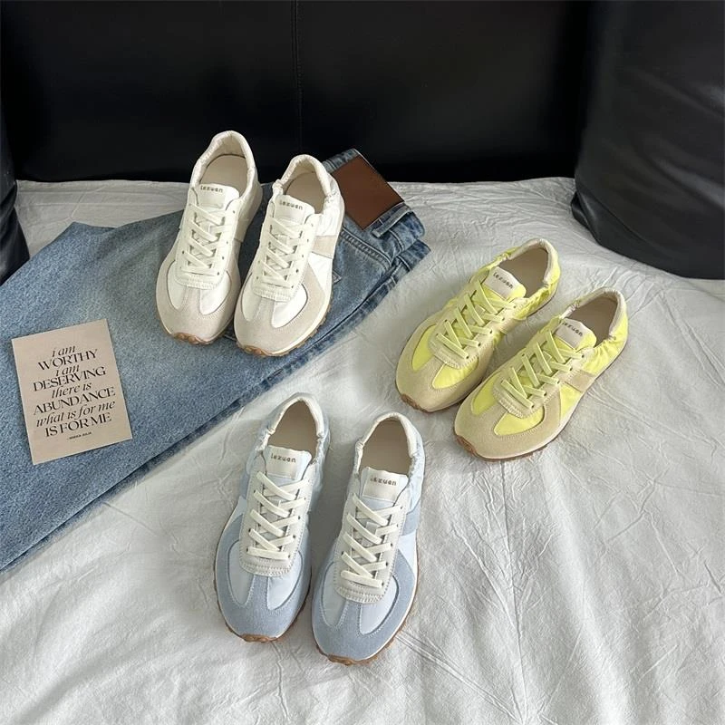 平底内增高系带透气德训鞋女年春夏新款休闲运动阿甘鞋