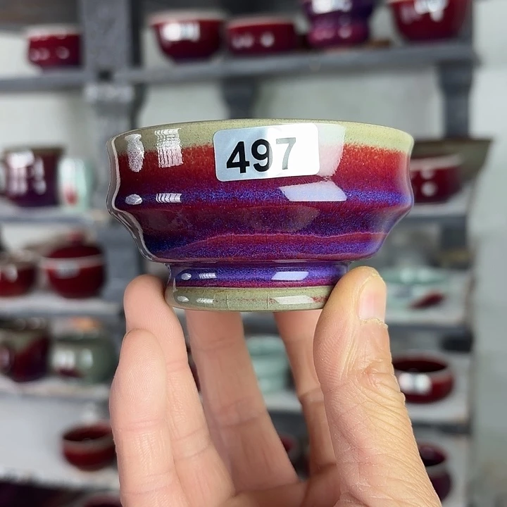 497纯手工支烧钧瓷原矿釉主人杯