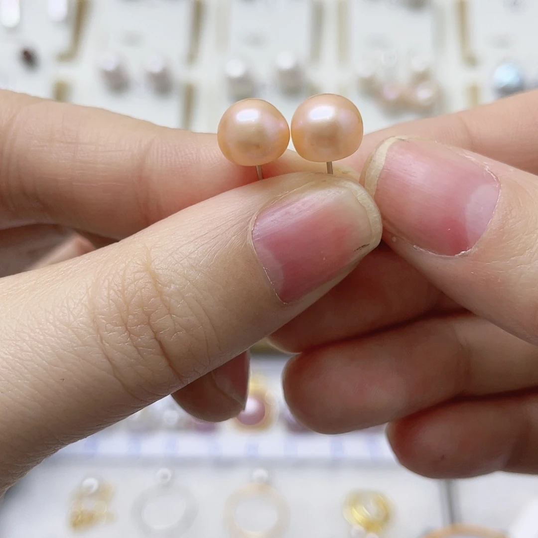 ****依耳饰银S925镶嵌淡水珍珠