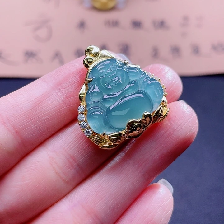 翡翠吊坠(不含链)银S925镶嵌