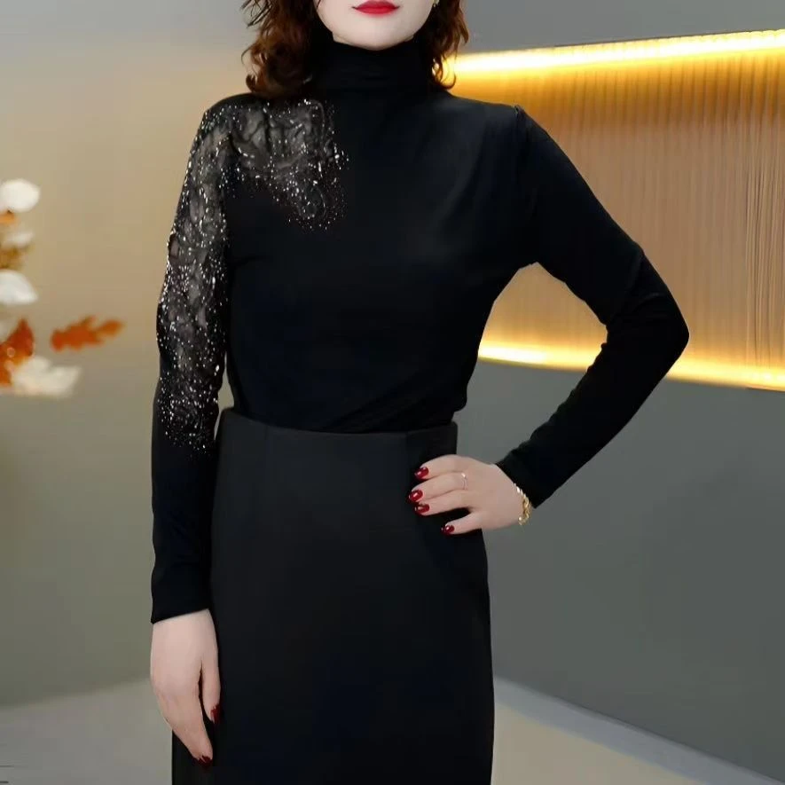 冬季新款德绒长袖T恤女气质优雅显瘦遮肚子百搭保暖打底衫