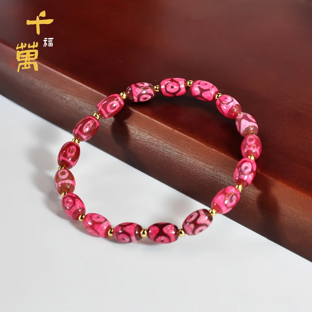 合金手链 【千万福】红花供三眼阵阵单圈手串-A1850026