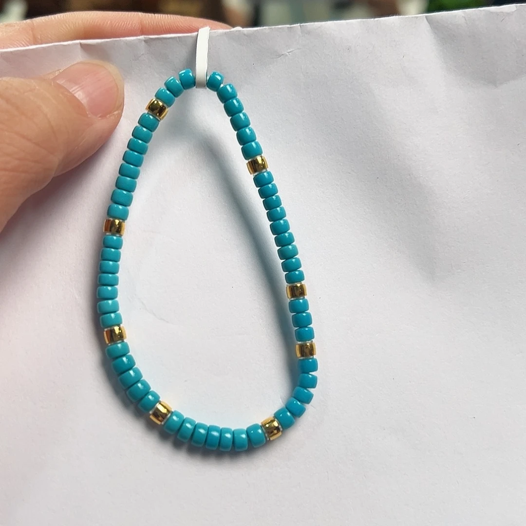 18K金镶嵌绿松石手串