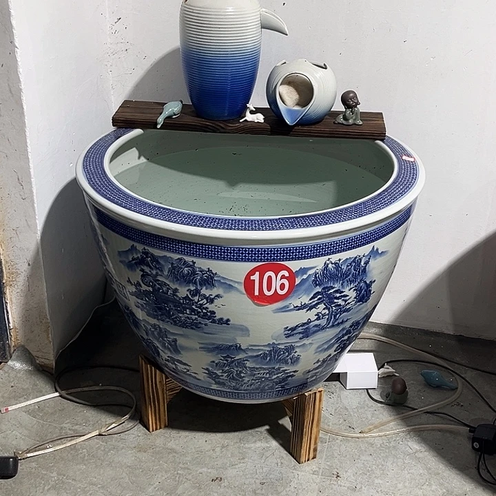 拾***秋景德镇陶瓷鱼缸艺术