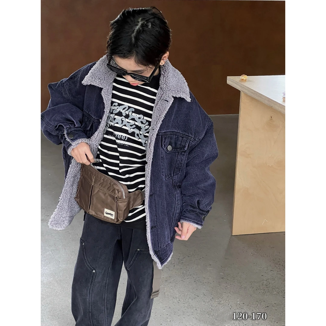 23301高端潮品童装时尚百搭加绒牛仔裤B14-4-2