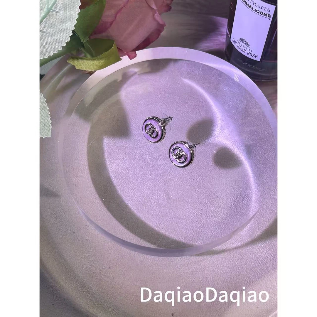 铜合金合成锆石耳饰 圆纽扣经典耳钉 00Y129
