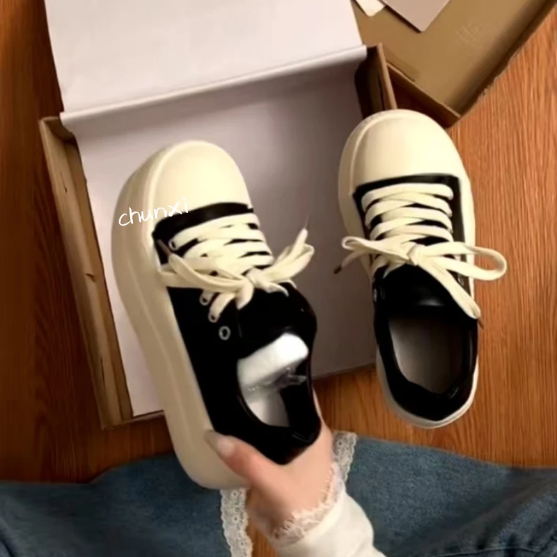 爆款大头厚底松糕小白鞋女2025春秋季新款增高休闲鞋ins百搭板鞋